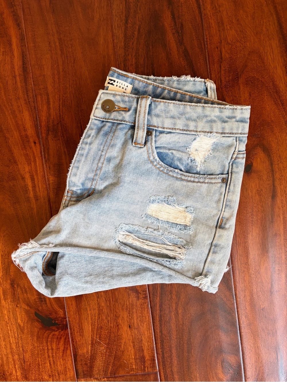 Billabong | Women’s | Light Blue Distressed Denim Shorts | 26